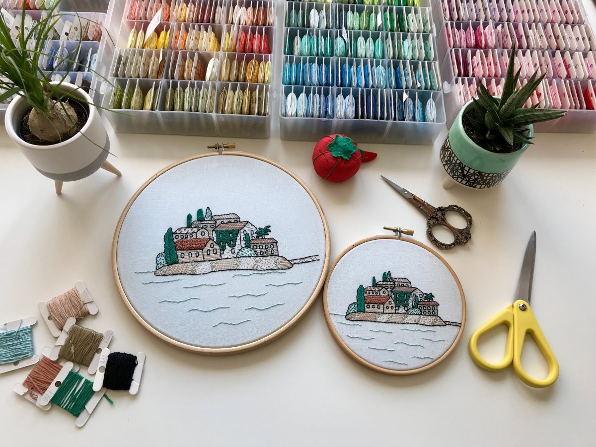 Sveti Stefan stitch along with video tutorials. Part 1