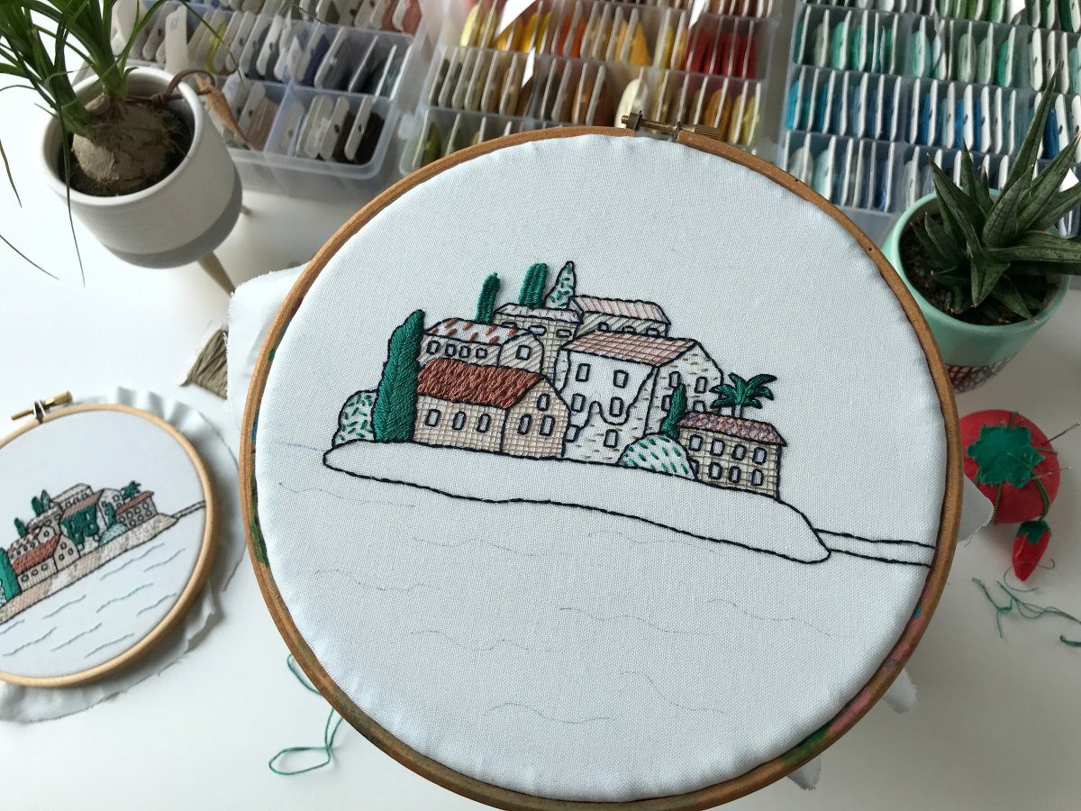 Sveti Stefan stitch along with video tutorials. Part 2