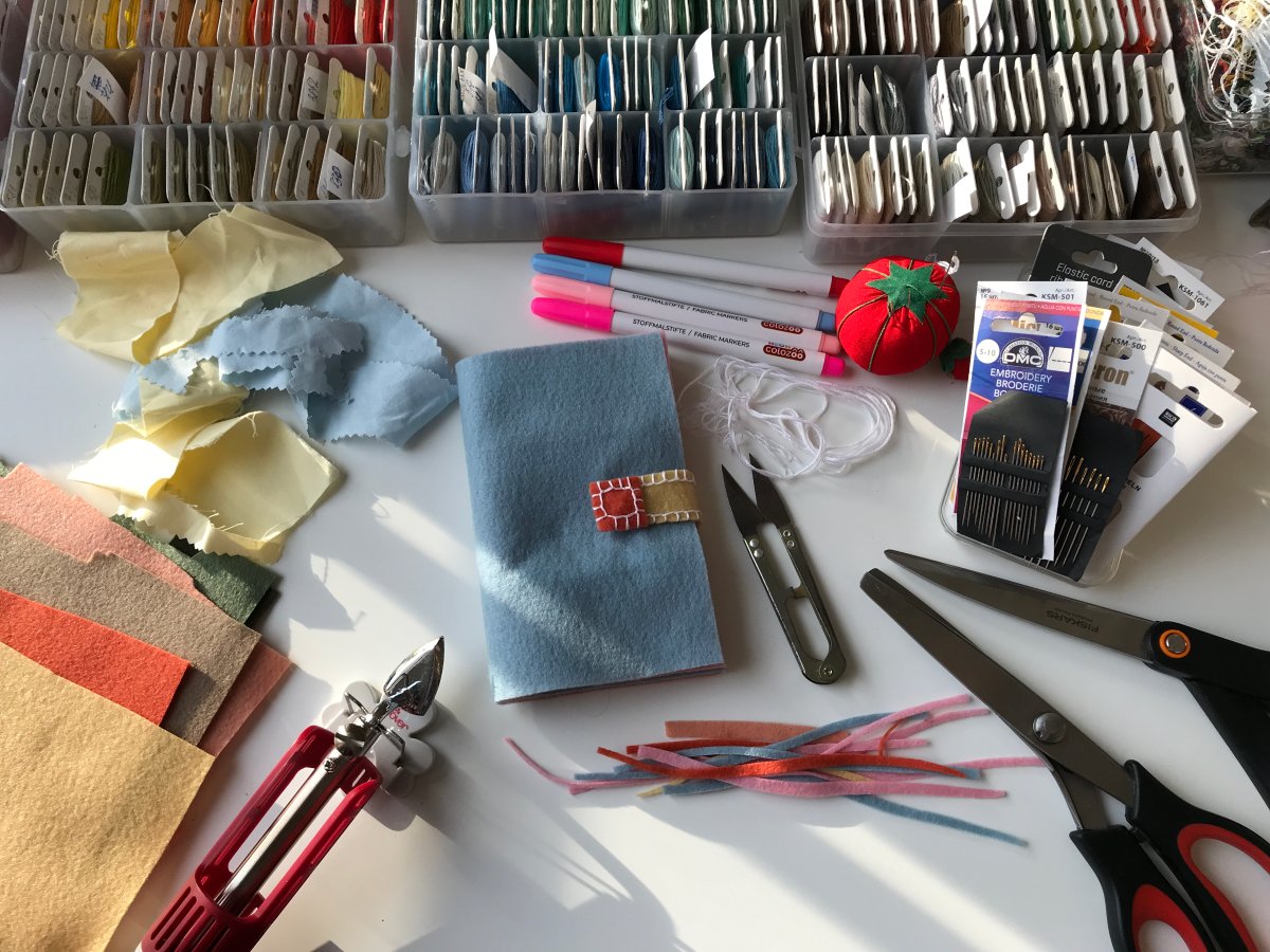 Felt needle book. Storage for needles